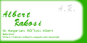 albert rakosi business card